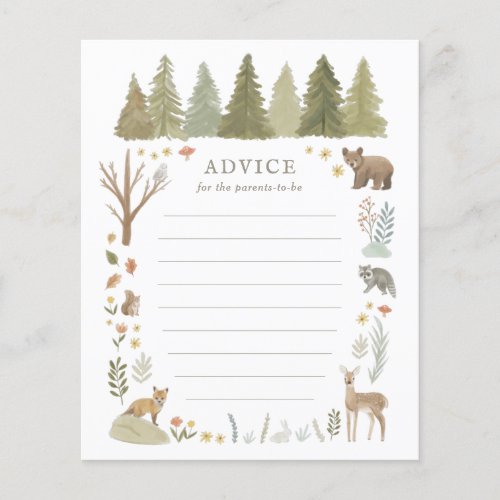 Advice for Parents Woodland Baby Shower Game
