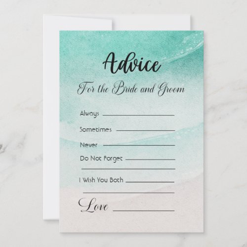 Advice For The Bride and Groom Abstract Beach Invitation