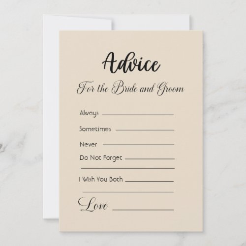 Advice For The Bride and Groom Almond Invitation