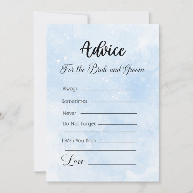 Advice For The Bride and Groom blue white stars Invitation (Front)
