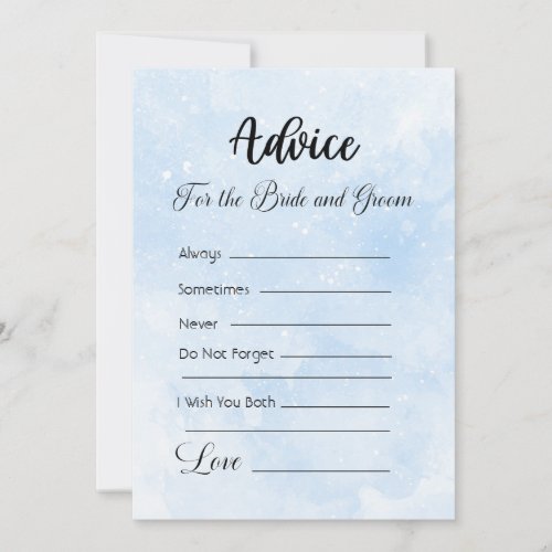Advice For The Bride and Groom blue white stars Invitation