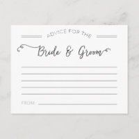 Advice for the Bride and Groom Cards