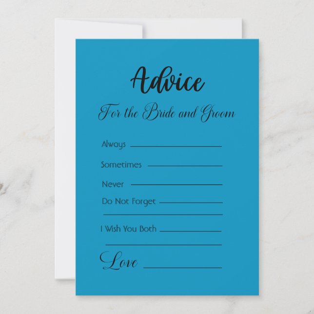 Advice For The Bride and Groom Cerulean Blue Invitation (Front)