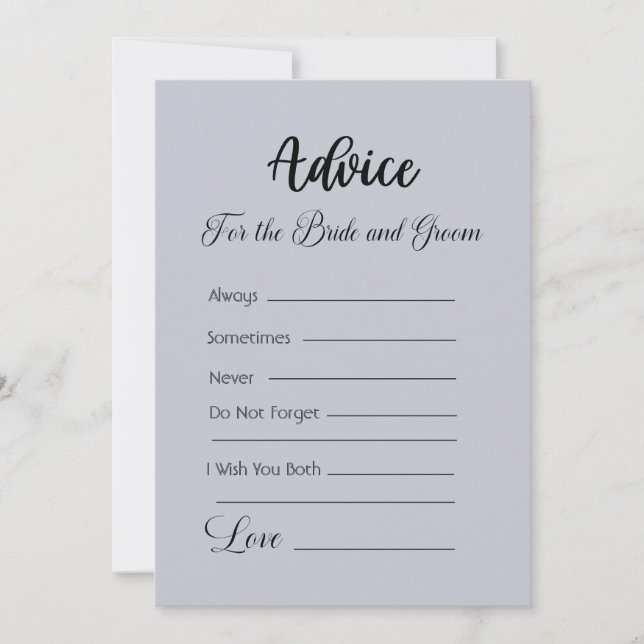 Advice For The Bride and Groom Cloud Gray Invitation (Front)