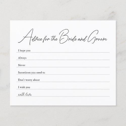 Advice for the Bride and Groom game Flyer