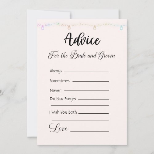 Advice For The Bride and Groom Hanging Lights Invitation