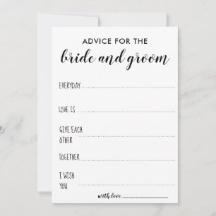 Advice For The Bride And Groom Minimalist Card