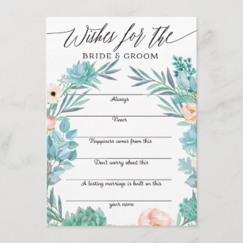 Advice For The Bride And Groom Well Wishes Enclosure Card by joyonpaper at Zazzle