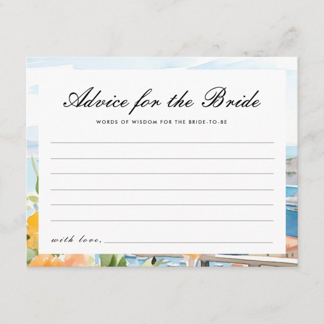 Advice for the Bride Aperol Spritz Bridal Shower Enclosure Card (Front)