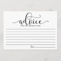 Advice for the Bride | Black Modern Calligraphy