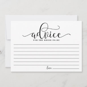 Advice for the Bride Black Modern Calligraphy
