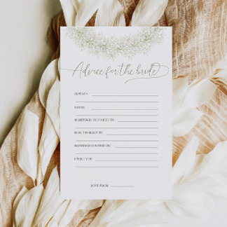 Advice For The Bride Bridal Shower Game Flyer