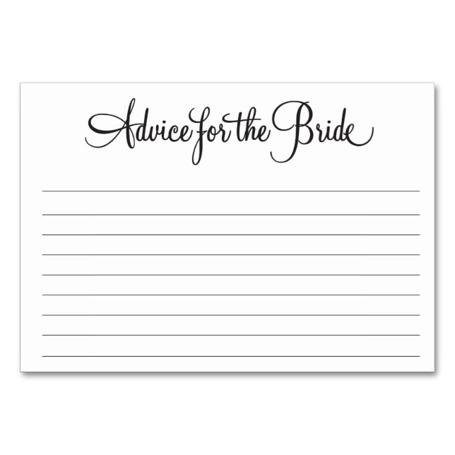Advice for the Bride Card (Front)