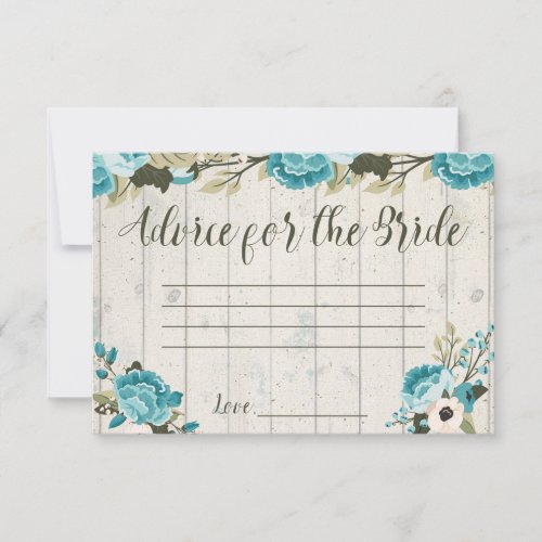 Advice for the Bride Cards Rustic Vintage Wedding