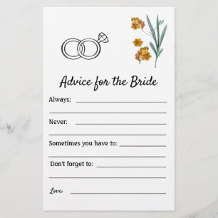 Advice for the Bride - Flowers Flyer
