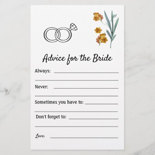 Advice for the Bride _ Flowers Flyer