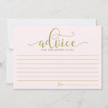 Advice for the Bride | Gold & Pink Calligraphy<br><div class="desc">Modern and whimsical card for the bride. Give advice with this modern 'advice for the bride' card. It's perfect for bridal and wedding showers. Other colors are available.</div>