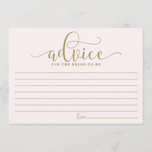 Advice for the Bride | Gold & Pink Calligraphy