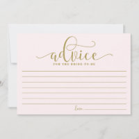 Advice for the Bride | Gold & Pink Calligraphy