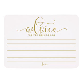 Advice for the Bride | Gold & Pink Calligraphy Card