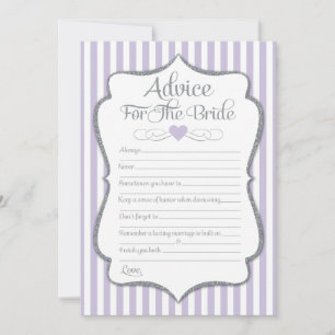 Advice For The Bride Lavender Lilac Bridal Shower Card