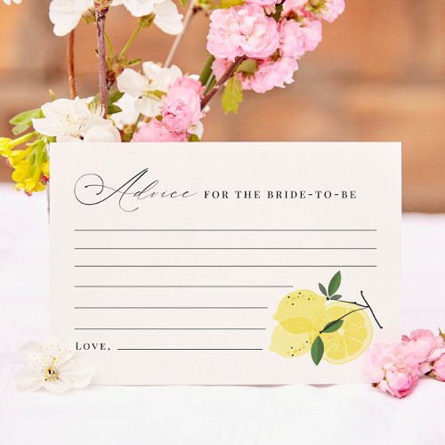 Advice for the Bride Lemon Main Squeeze Bridal Thank You Card