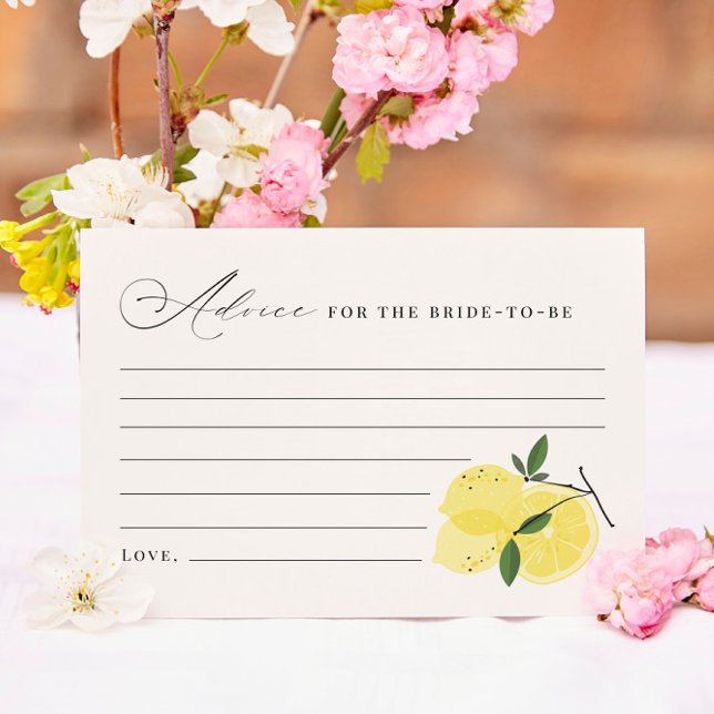 Advice for the Bride Lemon Main Squeeze Bridal Thank You Card (Creator Uploaded)