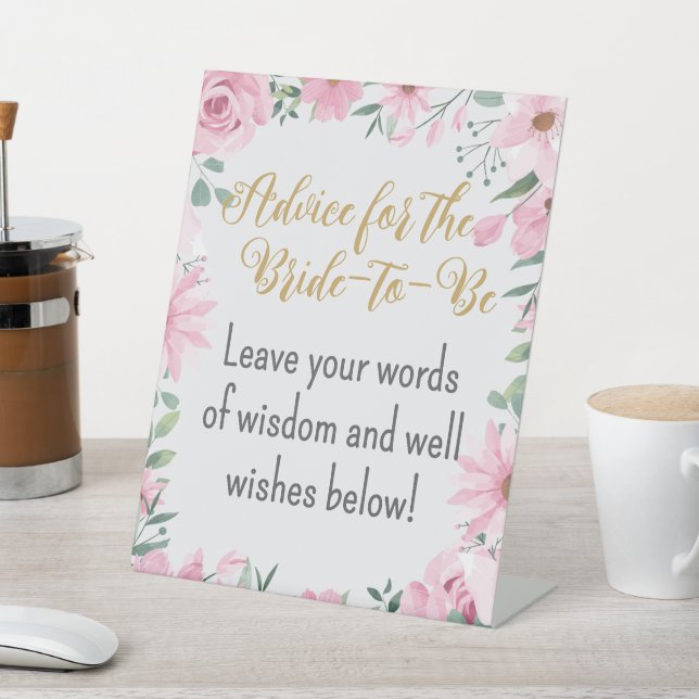 Advice for the Bride Love in Bloom Pedestal Sign (In SItu)