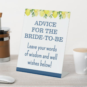 Advice for the Bride Sign Lemon Bridal Shower Sign