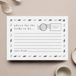 Advice for the Bride to Be Airmail Postcard<br><div class="desc">A beautiful set of keepsakes for the bride to be, this simple and minimalist airmail inspired design lets guests write heartfelt messages to you ahead of your wedding day! With fully customizable text in this design, you can personalize every detail of the postcard to suit you including having the mr...</div>