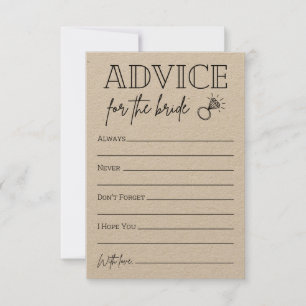Advice For The Bride To Be Card