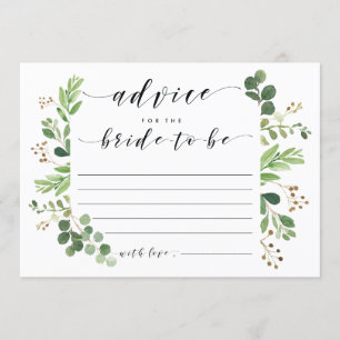 Advice for the bride to be card bridal shower