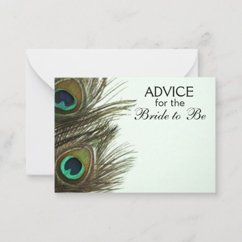 Advice for the Bride to Be Peacock Feather Cards