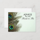 Advice for the Bride to Be Peacock Feather Cards (Front/Back)