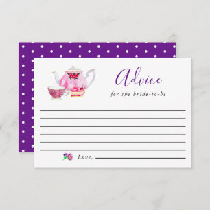 Advice For the Bride-to-Be Purple Tea Party Bridal