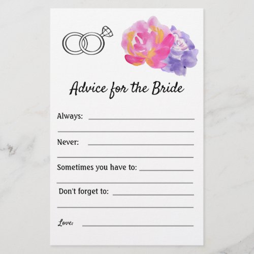 Advice for the Bride _ Violet Flowers Flyer