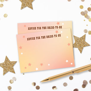 Advice for the Bride Western Peach Bridal Shower Enclosure Card