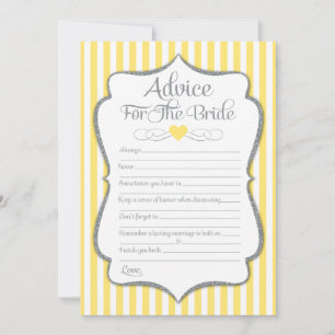 Advice For The Bride Yellow Gray Bridal Shower