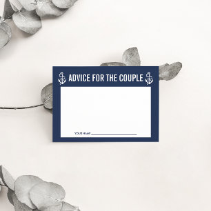 Advice for the Couple   Nautical Rope & Anchor Card