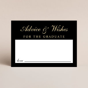 Advice For The Gradraduate Black Gold Graduation Enclosure Card