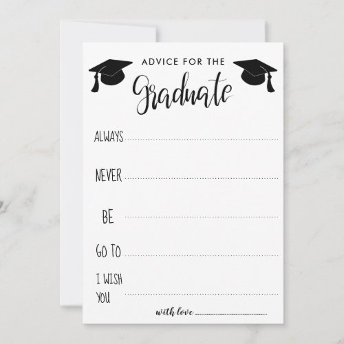 Advice For The Graduate  Grad Hat Invitation