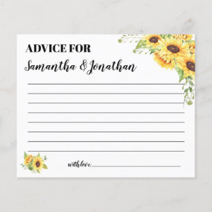 Advice for the Happy Couple Shower Sunflower Card Flyer