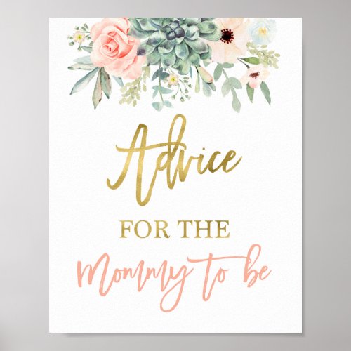 Advice for the mom succulents sign