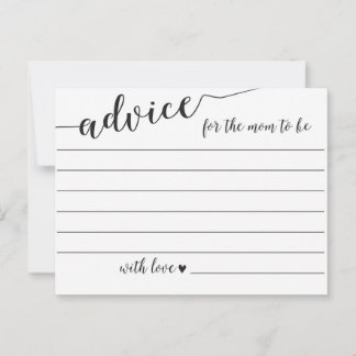 Advice for the Mom to Be Baby Shower Cards