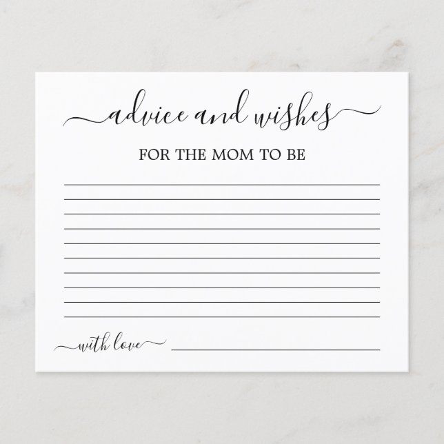Advice for the Mom to Be card (Front)