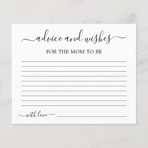 Advice for the Mom to Be card
