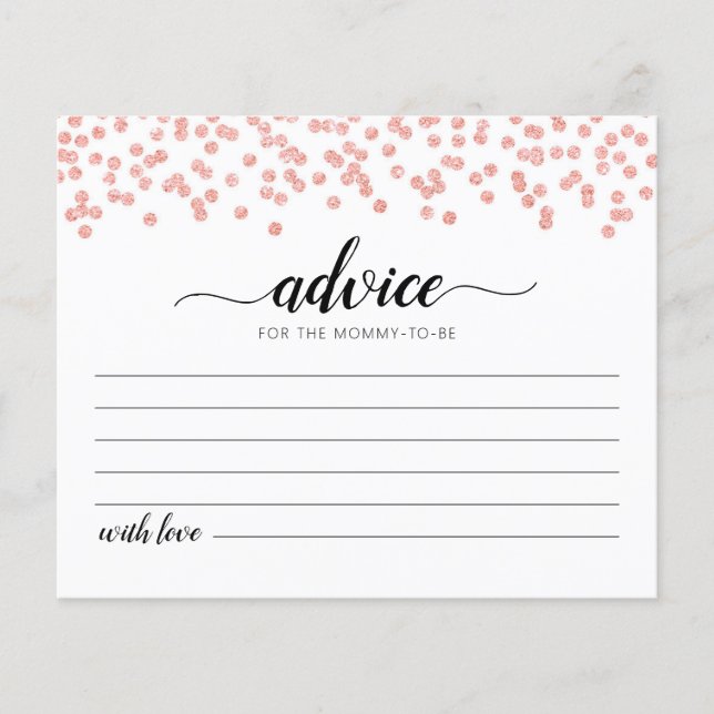 Advice for the Mom-to-be Card Baby Shower party (Front)
