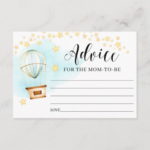 Advice for the mom_to_be card hot air balloon