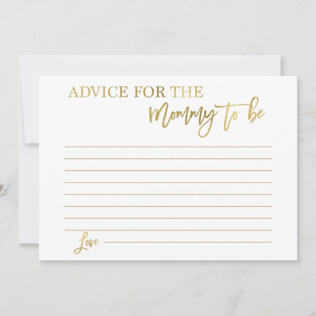 Advice for the mom to be invitation (Front)