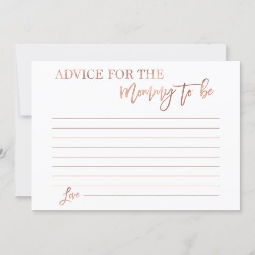 Advice for the mom to be invitation